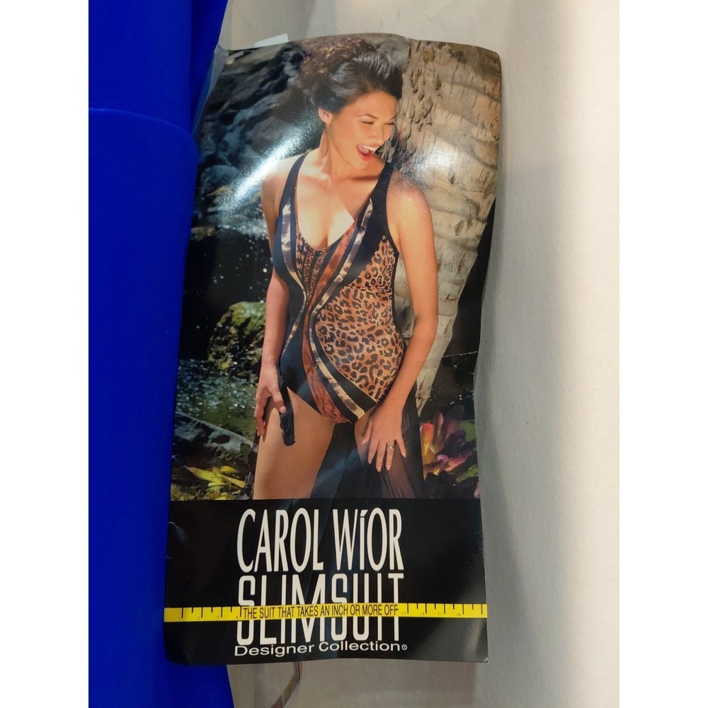 Vintage Carol Wior Swimsuit New One Piece Navy Blue Plus Sz 20 Takes Inches Off - Picture 5 of 16